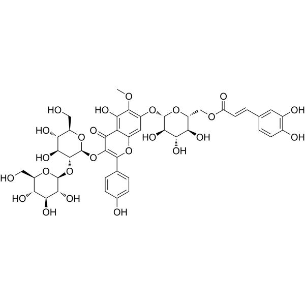 6-Methoxykaemferol-3-O-β-D-glucosyl (1'″→2″)-β-D-glucopyranosyl-(6″″-(E)-caffeoyl) -7-O-β-D-glucopyr...