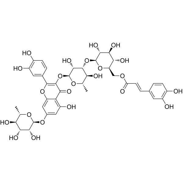 Quercetin 3-O-(6-O-(E)-caffeoyl-β-D-glucopyranosyl-(1→3)-α-L-rhamnopyranoside) 7-O-α-L-rhamnopyranos...
