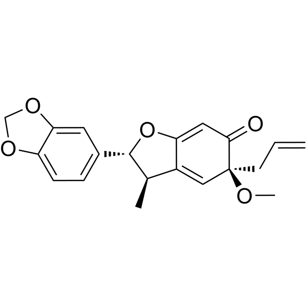 (2R,3R,5S)-2-(1,3-Benzodioxol-5-yl)-3,5-dihydro-5-methoxy-3-methyl-5-( 2-propenyl) -6(2H)-benzofuran...