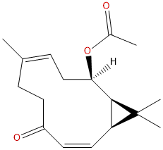 rel-(+)-(1R,2Z,7Z,10S,11S)-10-(Acetyloxy)-7,12,12-trimethylbicyclo[9.1.0]dodeca-2,7-dien-4-one