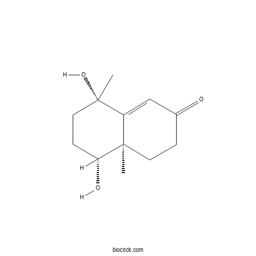 1&beta;,4&beta;-Dihydroxy-11,12,13-trinoreudesm-5-en-7-one 2D chemical structure