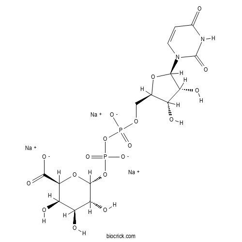Uridine 5'-diphosphogaluronic acid trisodium 2D chemical structure