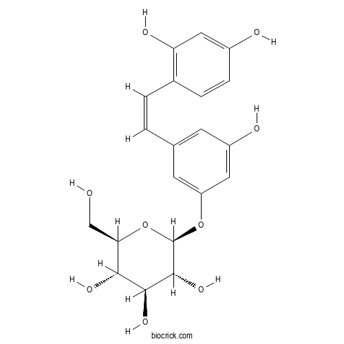 cis-Oxyresveratrol 3-O-glucoside 2D chemical structure