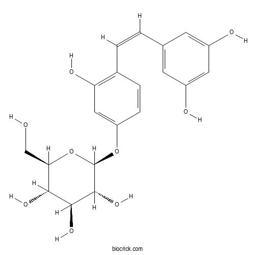 cis-Oxyresveratrol 4'-O-glucoside 2D chemical structure