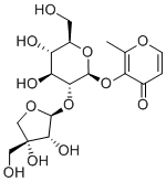 Maltol 3-O-&beta;-D-apiofuranosyl-(1&rarr;2)-&beta;-D-glucopyranoside 2D chemical structure