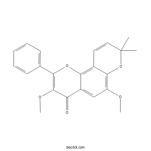 3,6-Dimethoxy-8,8-dimethyl-2-phenyl-4H,8H-pyrano[2,3-f]chromen-4-one 2D chemical structure