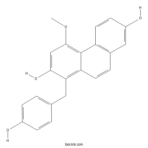 1-(4-Hydroxybenzyl)-4-methoxypenanthrene-2,7-diol 2D chemical structure