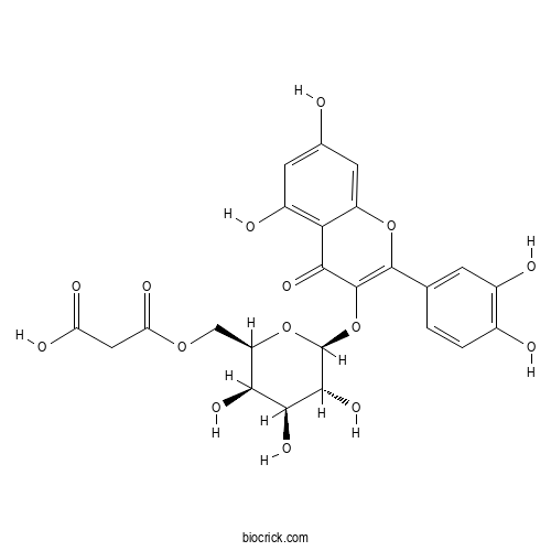 Quercetin 3-O-&beta;-D-(6&rsquo;&rsquo;-O-malonyl)galactopyranoside 2D chemical structure
