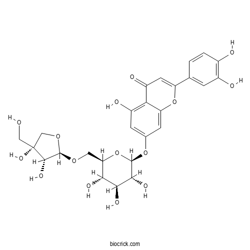 Luteolin-7-O-&beta;-D-apiofuranosyl-(1&rarr;6)-&beta;-D-glucopyransodie 2D chemical structure